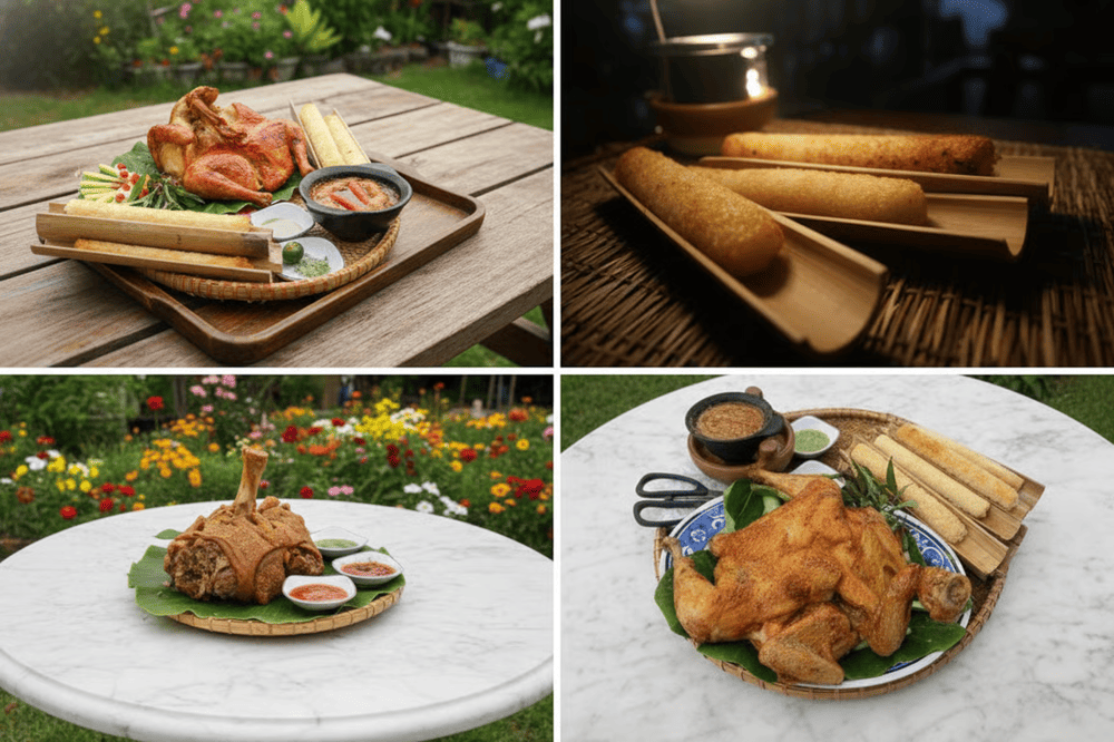 G&agrave; nướng cơm lam chấm kho quẹt l&agrave; điểm nhấn kh&aacute;c biệt của qu&aacute;n